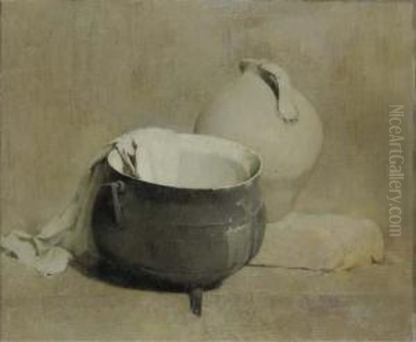 Still Life With Kettle And Jug Oil Painting by Emil Carlsen