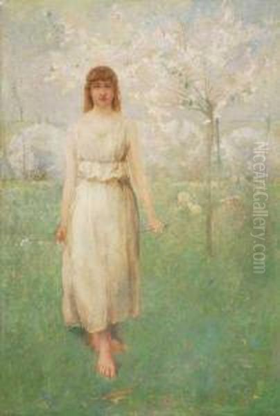 ''shepherdess'' Oil Painting by Emil Carlsen