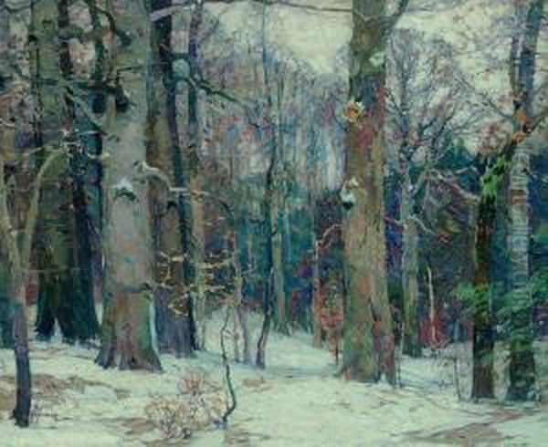 Forest Silence Oil Painting by John Fabian Carlson