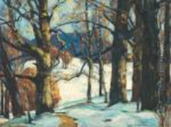 Wintry Grove Oil Painting by John Fabian Carlson