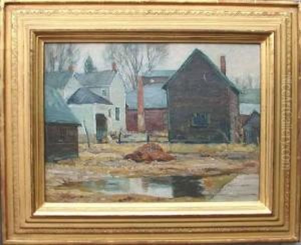 Woodstock Barnyard Oil Painting by John Fabian Carlson