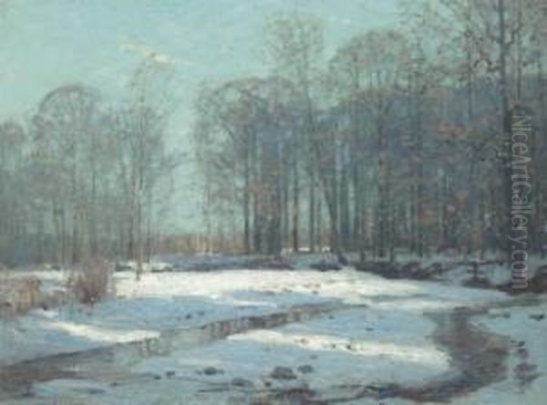 The Sawkill In Winter Oil Painting by John Fabian Carlson