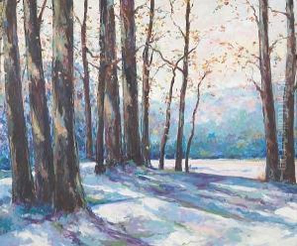 A Winter Landscape Oil Painting by John Fabian Carlson