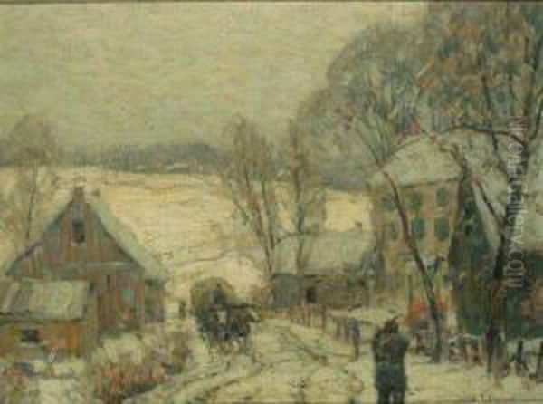 Snow Mantled Acres Oil Painting by John Fabian Carlson