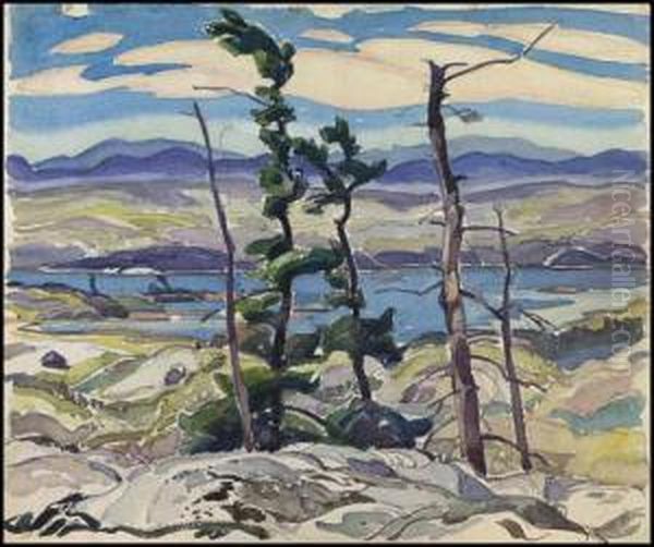 Mcgregor Bay, La Cloche Hills Oil Painting by Franklin Carmichael