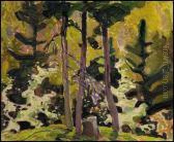 Wild Cherry Blossom Oil Painting by Franklin Carmichael