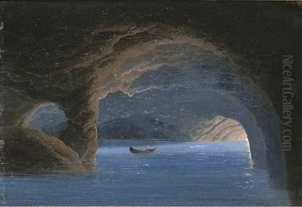 Capri Oil Painting by Johann-Hermann Carmiencke