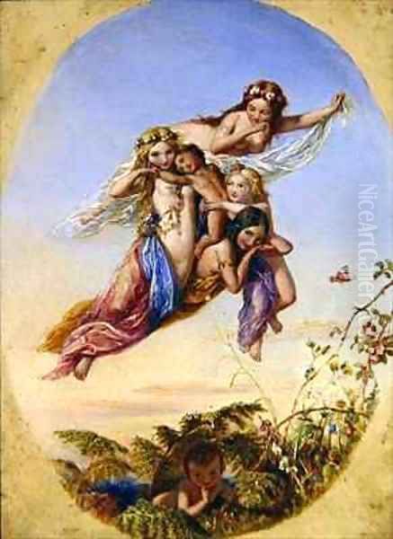 The Changeling 'a lovely boy stolen from an Indian King' Oil Painting by Joseph Bouvier