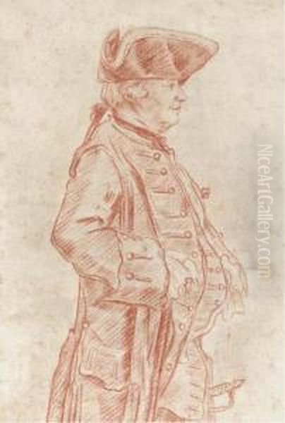 The Duke Of Orleans Standing In Profile To The Right Oil Painting by Louis Carrogis Carmontelle