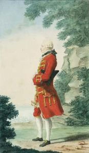 Sir John Macdonald Standing In Profile To The Left By A Lake Oil Painting by Louis Carrogis Carmontelle