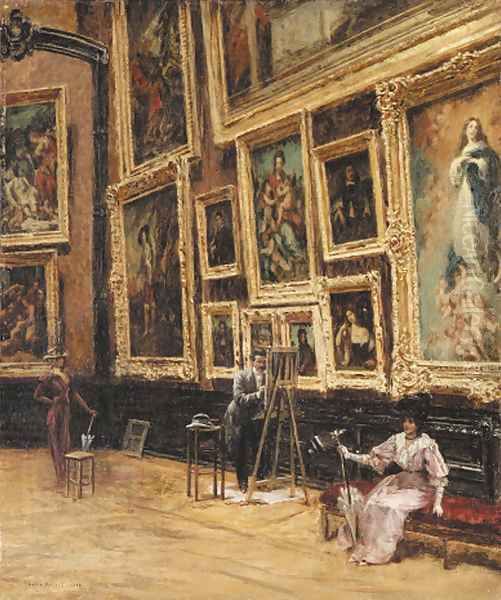 In the Louvre Oil Painting by Louis Beraud