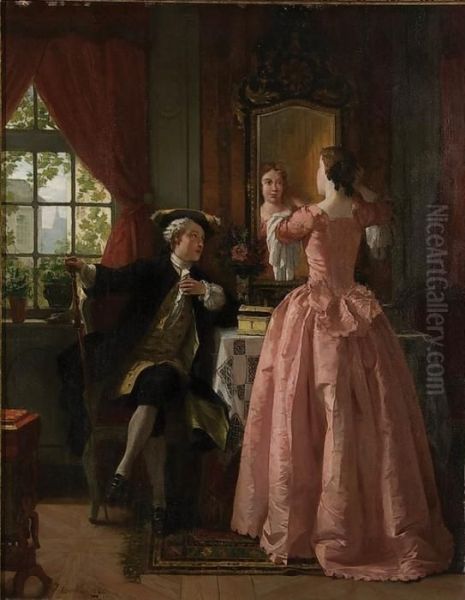 Putting On The Finishing Touches Oil Painting by Jean Carolus