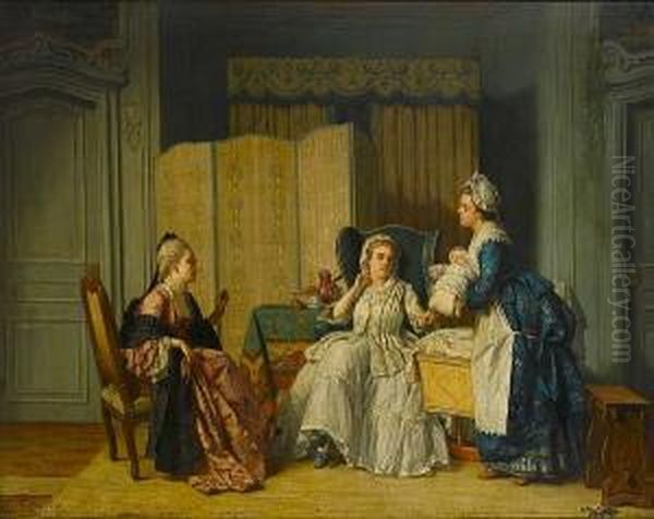 A New Arrival Oil Painting by Jean Carolus