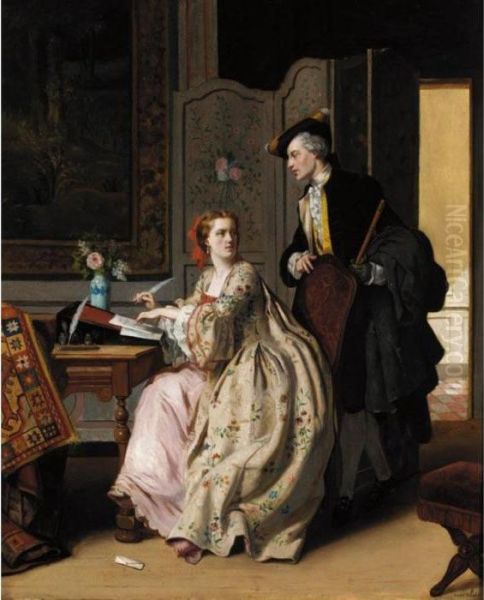 The Letter Oil Painting by Jean Carolus