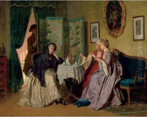 The Eavesdropper Oil Painting by Jean Carolus