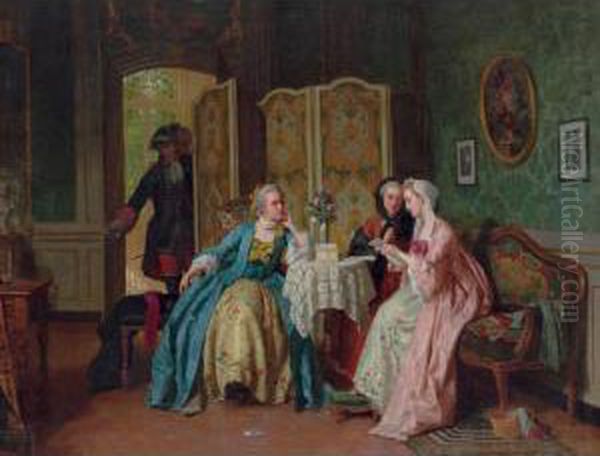 The Letter Oil Painting by Jean Carolus