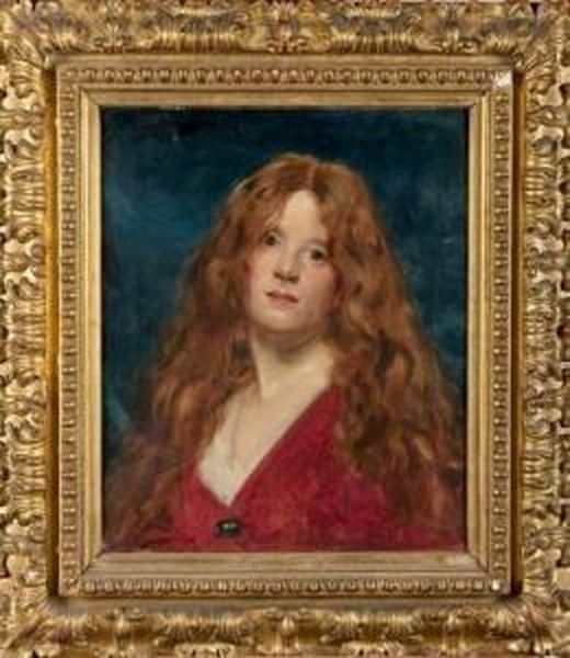 Portrait De Femme Rousse Oil Painting by Carolus (Charles Auguste Emile) Duran