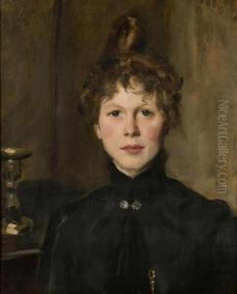 Portrait Of A Young Woman Oil Painting by Carolus (Charles Auguste Emile) Duran