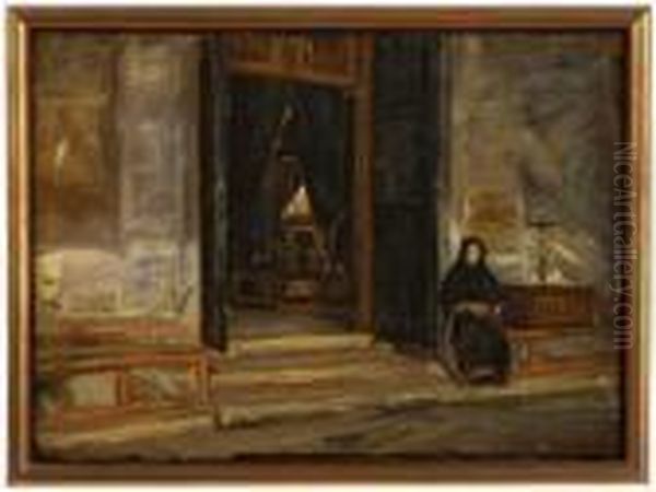 Interieur D'eglise Oil Painting by Carolus (Charles Auguste Emile) Duran