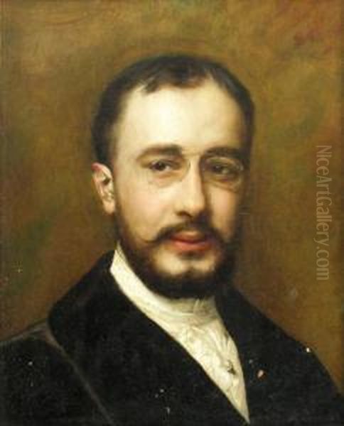 Portrait Of Henri De Toulouse-lautrec, Head And Shoulders In A Black Coat Oil Painting by Carolus (Charles Auguste Emile) Duran