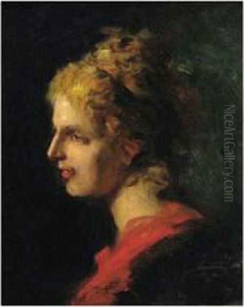 Portrait De Femme Blonde De Profil Oil Painting by Carolus (Charles Auguste Emile) Duran