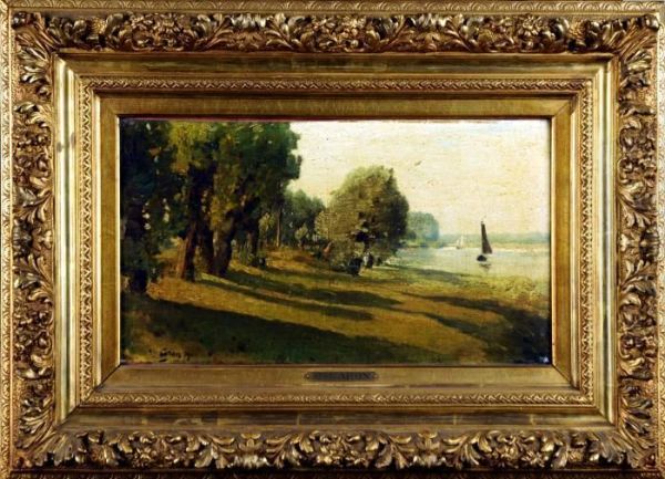 Bord De Fleuve Oil Painting by Joseph Caron