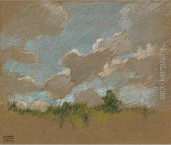 Cloud Study Oil Painting by Paul Archibald Caron