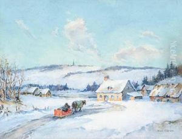 L'ile D'orleans From Montmorency, Quebec Oil Painting by Paul Archibald Caron