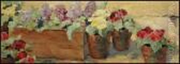 Flower Study Oil Painting by Paul Archibald Caron