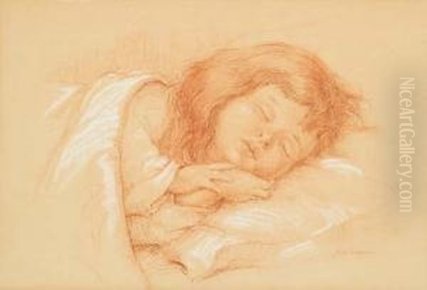 Sleeping Child. Oil Painting by Paul Archibald Caron