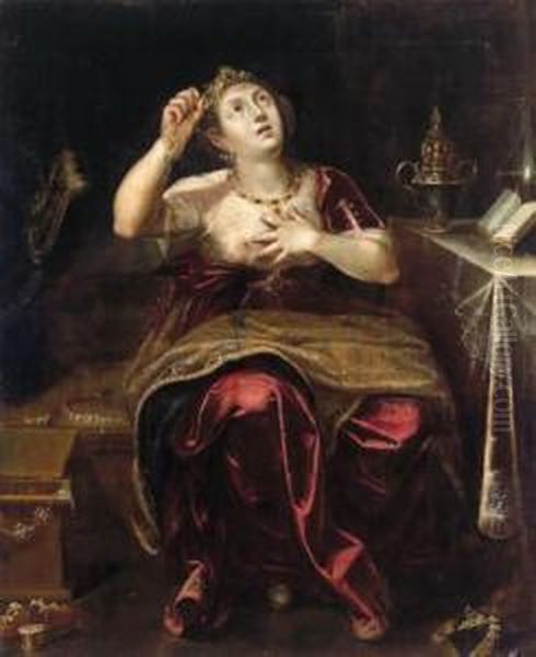 Allegoria Della Caducita Oil Painting by Angelo Caroselli