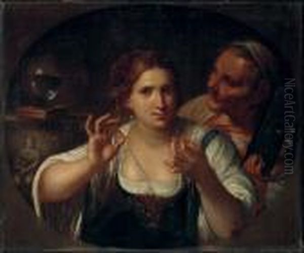 An Allegory Of Vanity Oil Painting by Angelo Caroselli