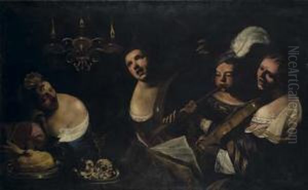 Concerto Oil Painting by Angelo Caroselli