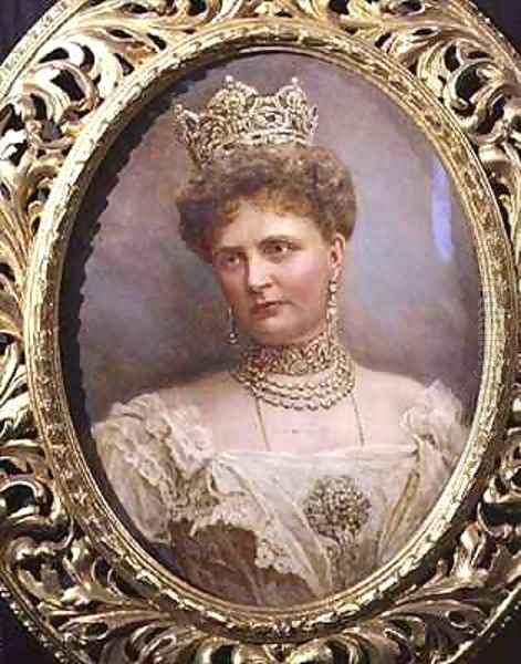 Portrait of Princess Maria Josepha of Saxony (1867-1944) wife of Archduke Otto Oil Painting by Theodor Breidwiser or Breitwieser