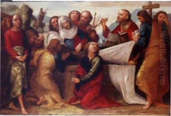 The Apostles Burying The Virgin Oil Painting by Giovanni Francesco Caroto