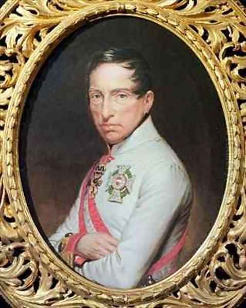 Portrait of General Archduke Karl of Austria (1771-1847) after Anton Einsle (1801-71) Oil Painting by Theodor Breidwiser or Breitwieser