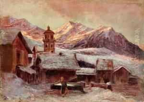 Tizen Sotto La Neve Oil Painting by Giuseppe Carozzi