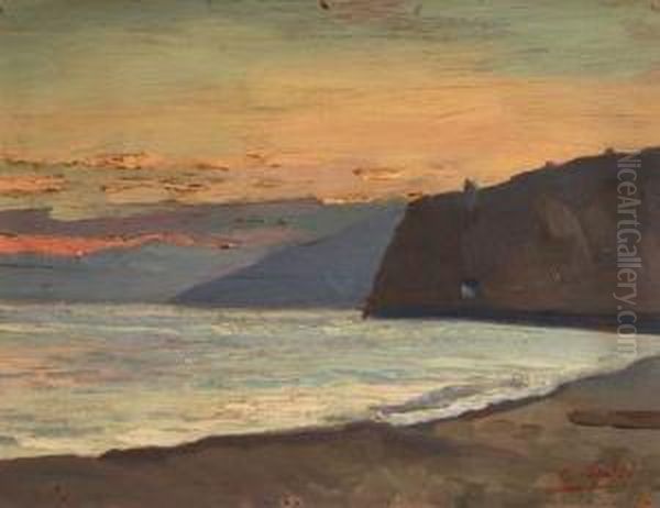 Tramonto A Capri Oil Painting by Giuseppe Carozzi