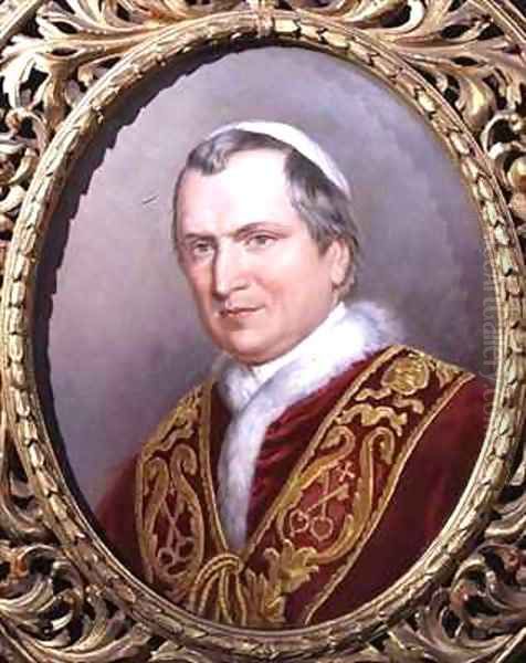 Portrait of Pope Pius IX, Giovanni Maria Mastai Ferretti (1792-1878), pope from 1846 Oil Painting by Theodor Breidwiser or Breitwieser