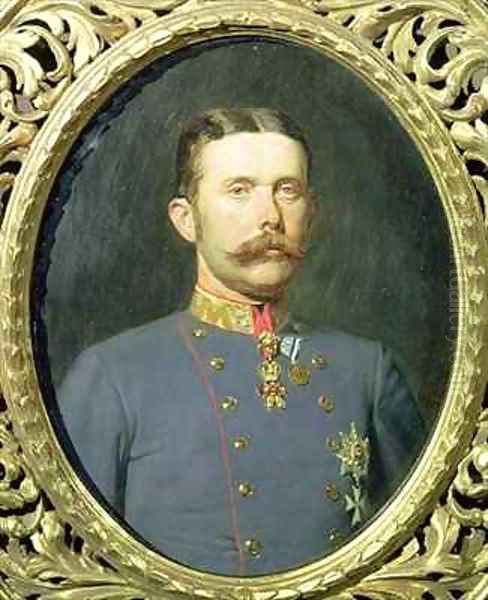 Portrait of Archduke Franz Ferdinand of Austria (1863-1914) nephew of the Emperor Franz Joseph Oil Painting by Theodor Breidwiser or Breitwieser