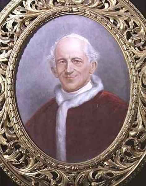 Portrait of Pope Leo XIII, Vincenzo Gioacchino Pecci (1810-1903), pope from 1878 Oil Painting by Theodor Breidwiser or Breitwieser