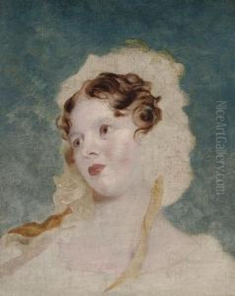 Portrait Of A Lady Wearing A Bonnet Oil Painting by Margaret Sarah Carpenter