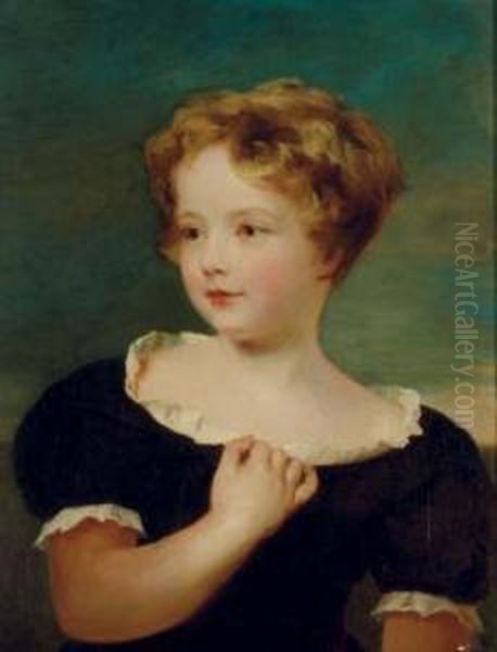 Portrait Of A Child Oil Painting by Margaret Sarah Carpenter