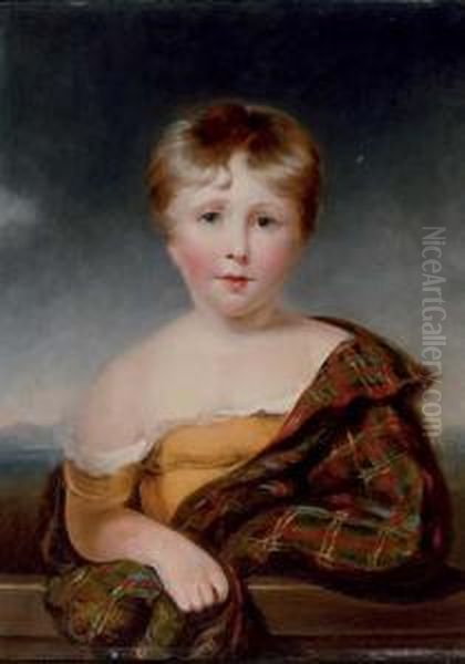 Portrait Of A Child Oil Painting by Margaret Sarah Carpenter