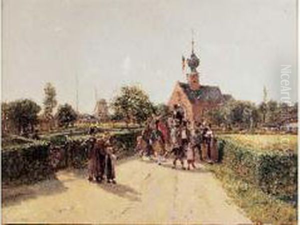 La Fete Flamande Oil Painting by Henri Jos. Gommarus Carpentero