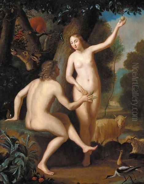 Adam and Eve Oil Painting by Balthazar Beschey