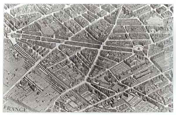 Plan of Paris, known as the 'Plan de Turgot' Oil Painting by Bretez, Louis