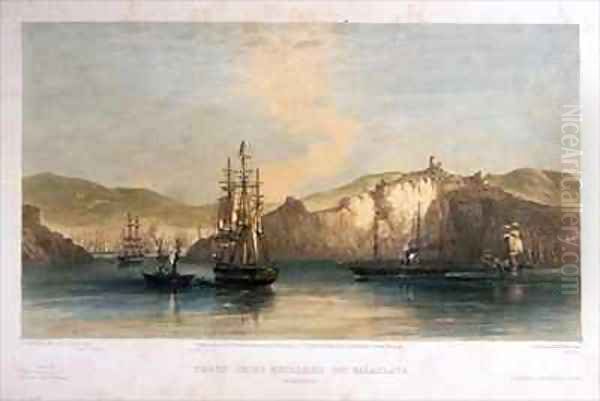 Troop Ships becalmed off Balaklava, Morning Oil Painting by Oswald Walter Brierly