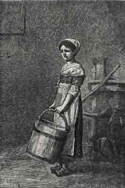 Cosette Carrying a Bucket Oil Painting by Brion, Gustave