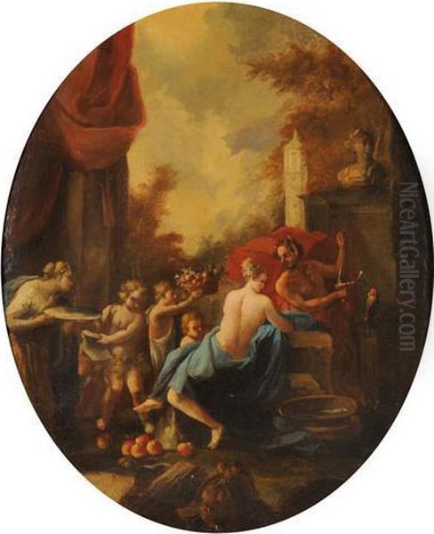 Scena Mitologica Oil Painting by Giulio Carpione